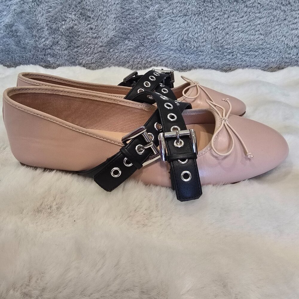 Madden Girl Pearll Crossband Ballet Flats pink & black Women's Size 11 NEW - Picture 4 of 9